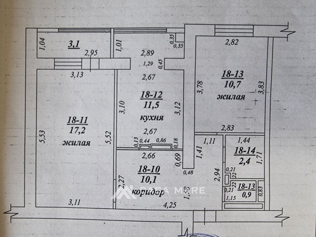 Apartament cu 2 camere, 54 m², Bender 9
