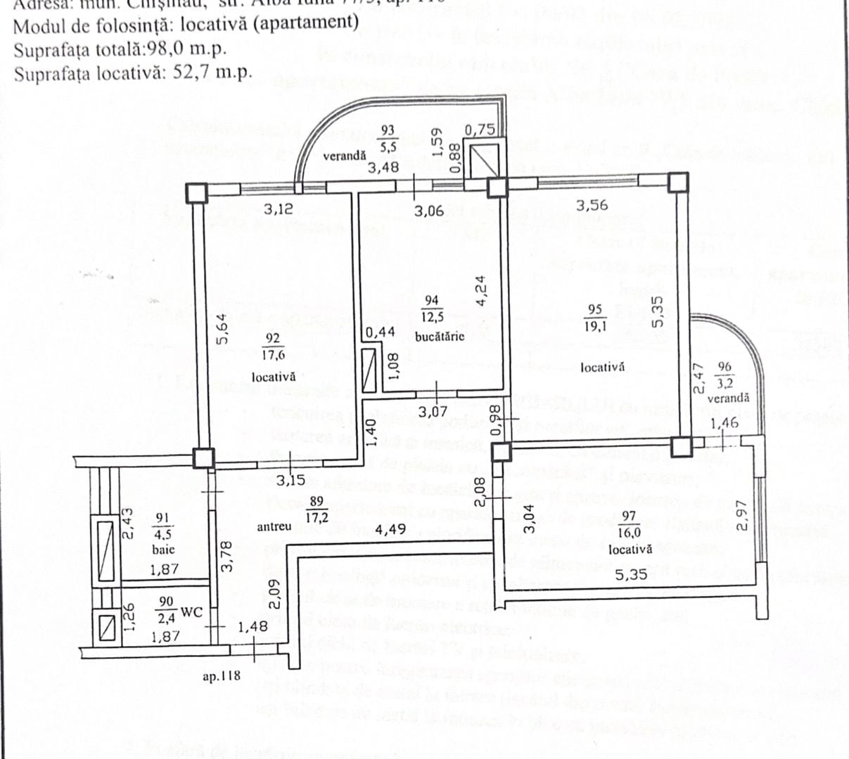 Apartament cu 3 camere, 98 m², Chișinău 2