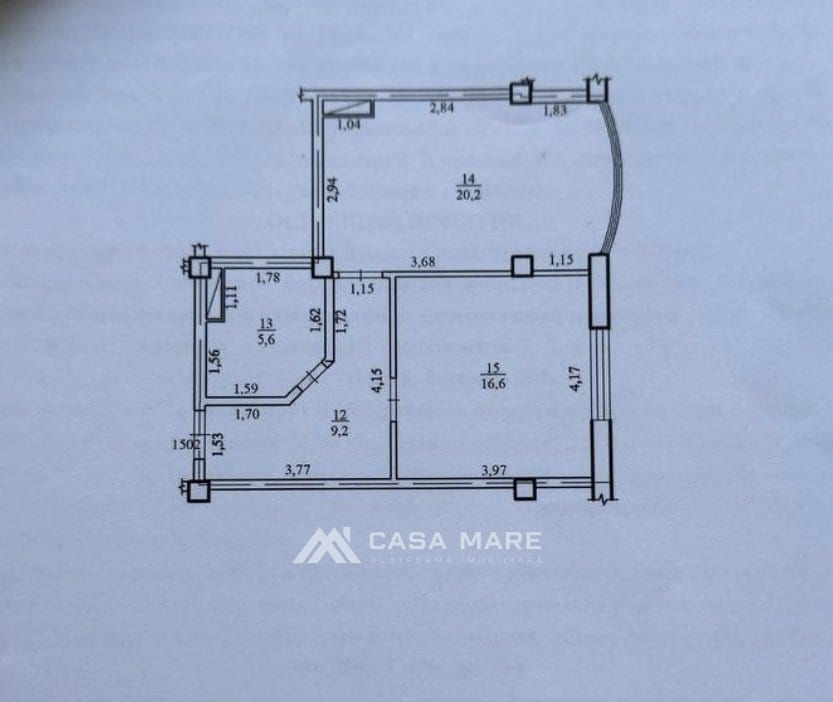 1-комнатная квартира, 52 м², Кишинёв 8