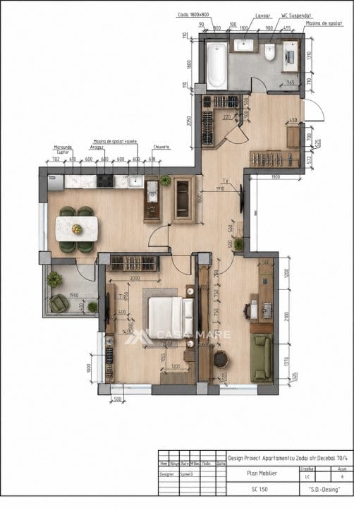 2-комнатная квартира, 75 м², Кишинёв 9