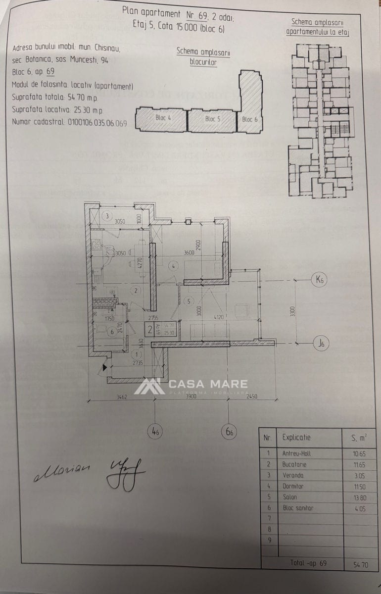 Apartament cu 2 camere, 55 m², Botanica, Chișinău 2
