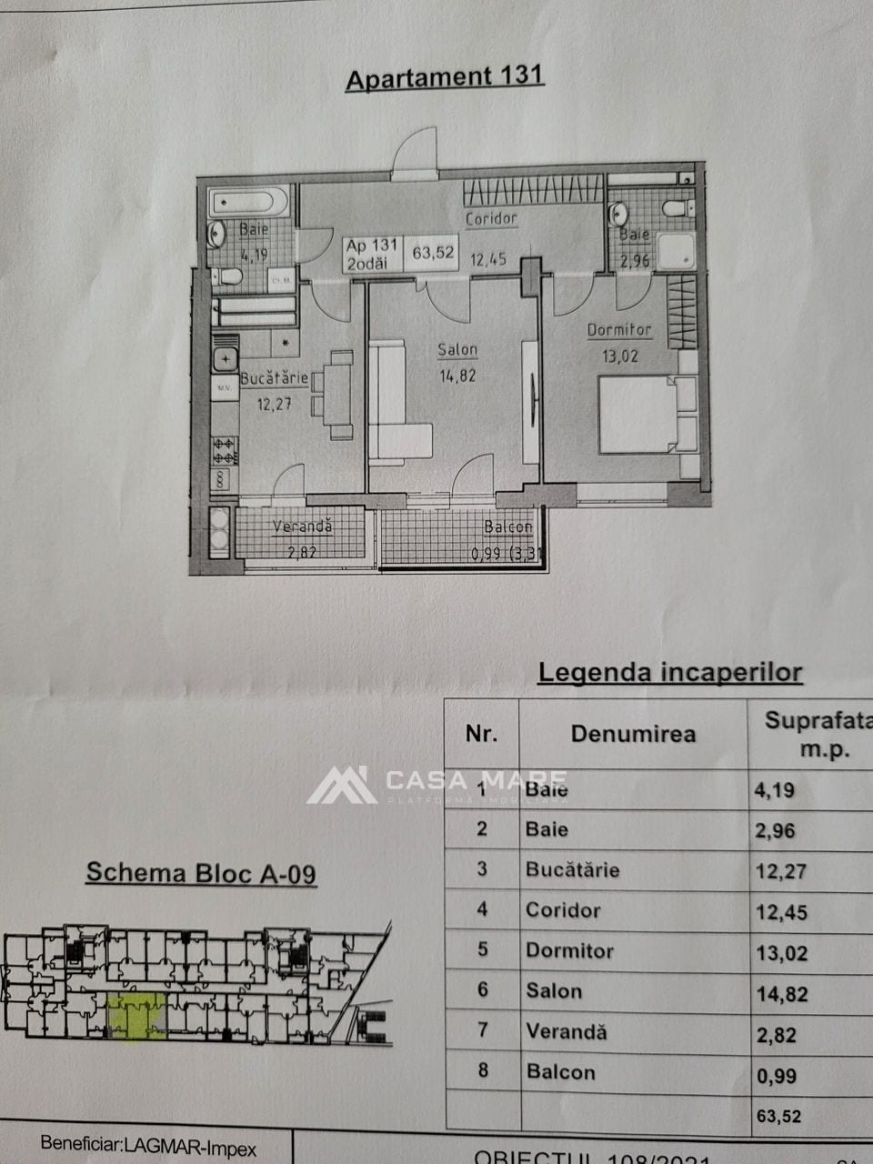 2-комнатная квартира, 63 м², Старая Почта, Кишинёв 4