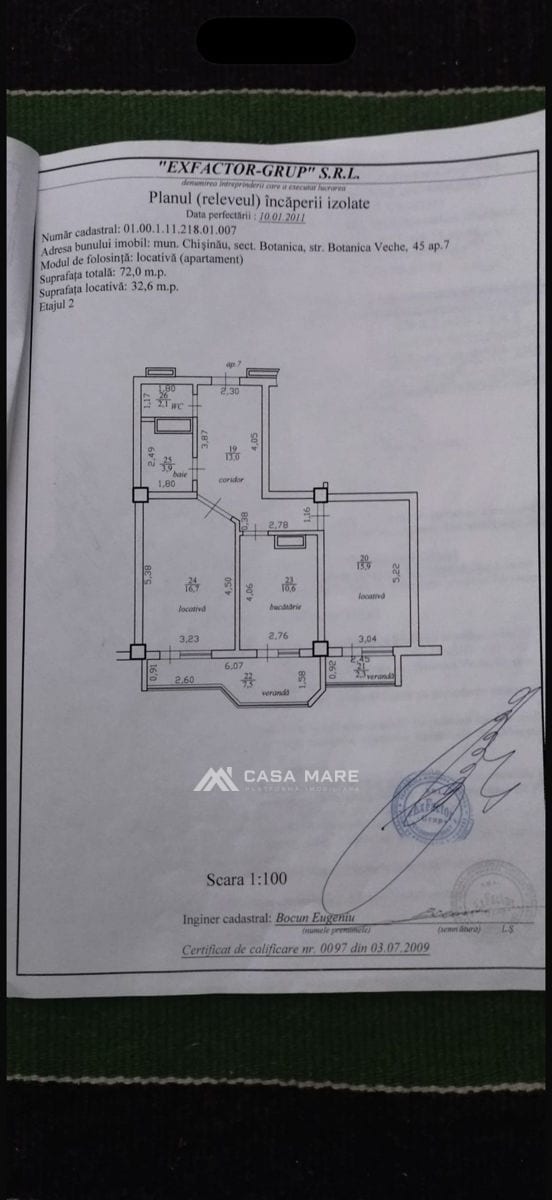 2-комнатная квартира, 72 м², Ботаника, Кишинёв 2