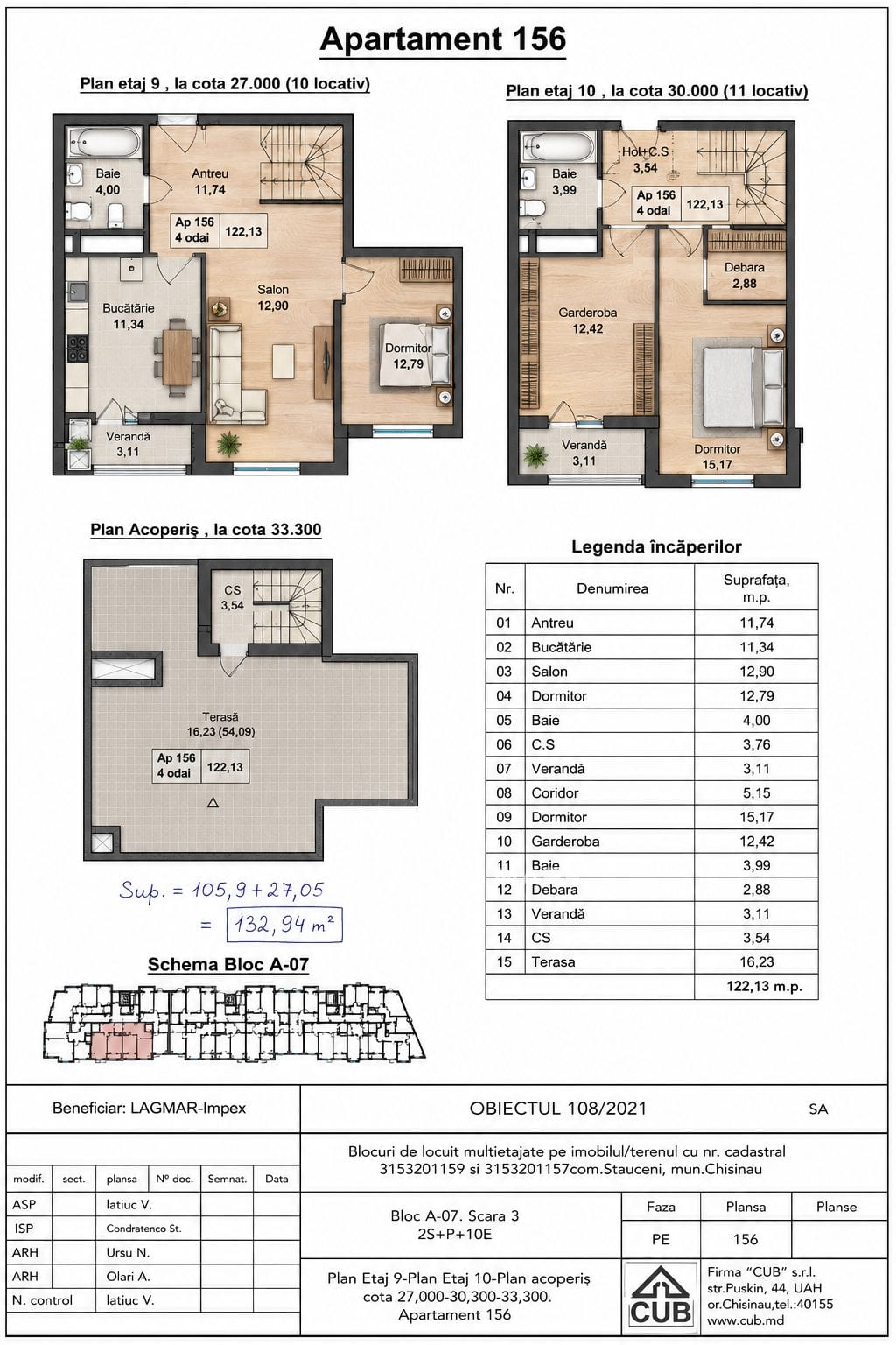 Apartament cu 5 camere, 167 m², Stăuceni 3