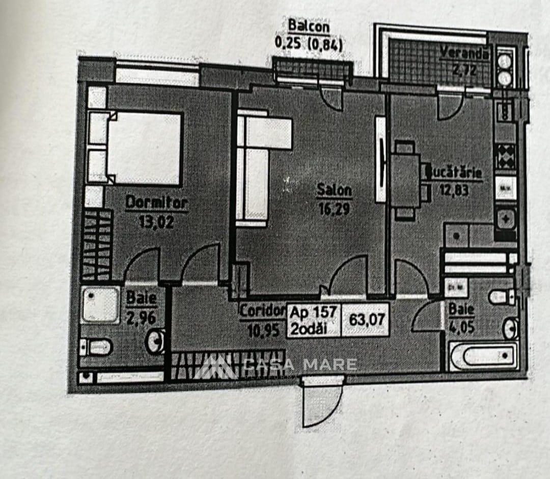 Apartament cu 2 camere, 63 m², Poșta Veche, Chișinău 3