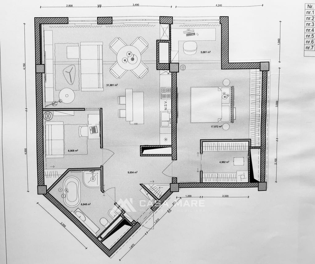 3-комнатная квартира, 86 м², Центр, Кишинёв 10