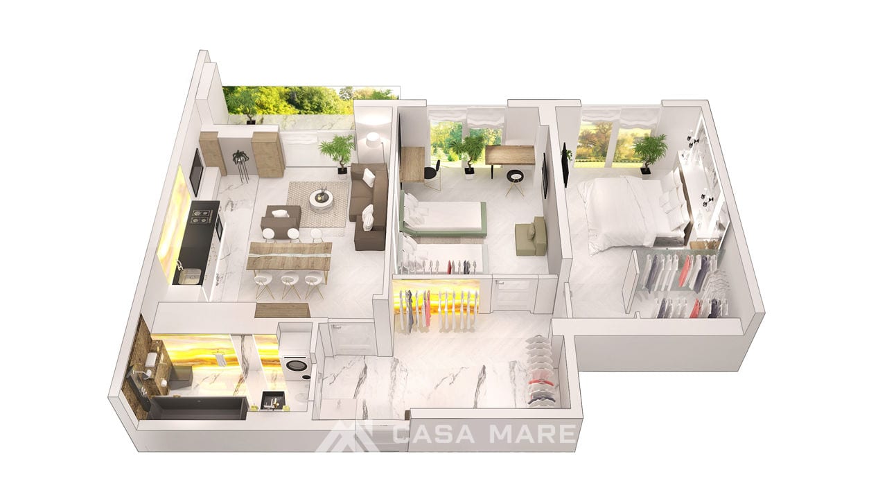 Apartament cu 2 camere, 77 m², Centru, Chișinău 2
