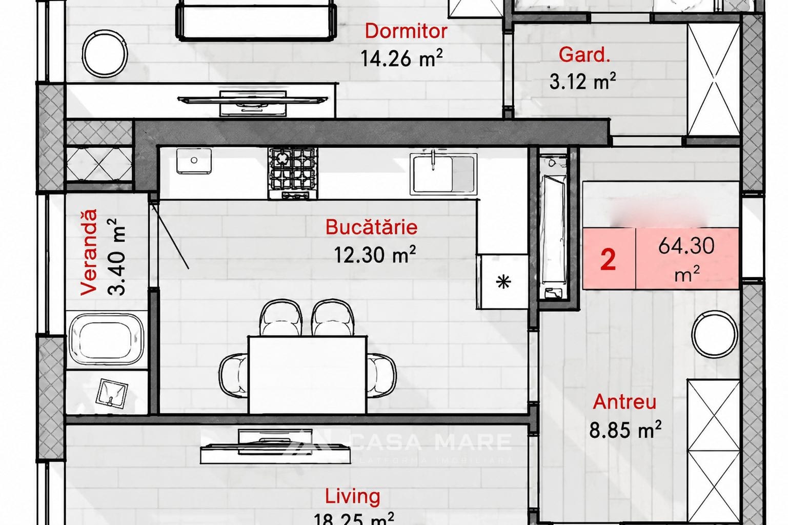 Продажа 2-комнатной квартиры | 63.4 м² | Рышкановка, ул. Каля Мошилор 3