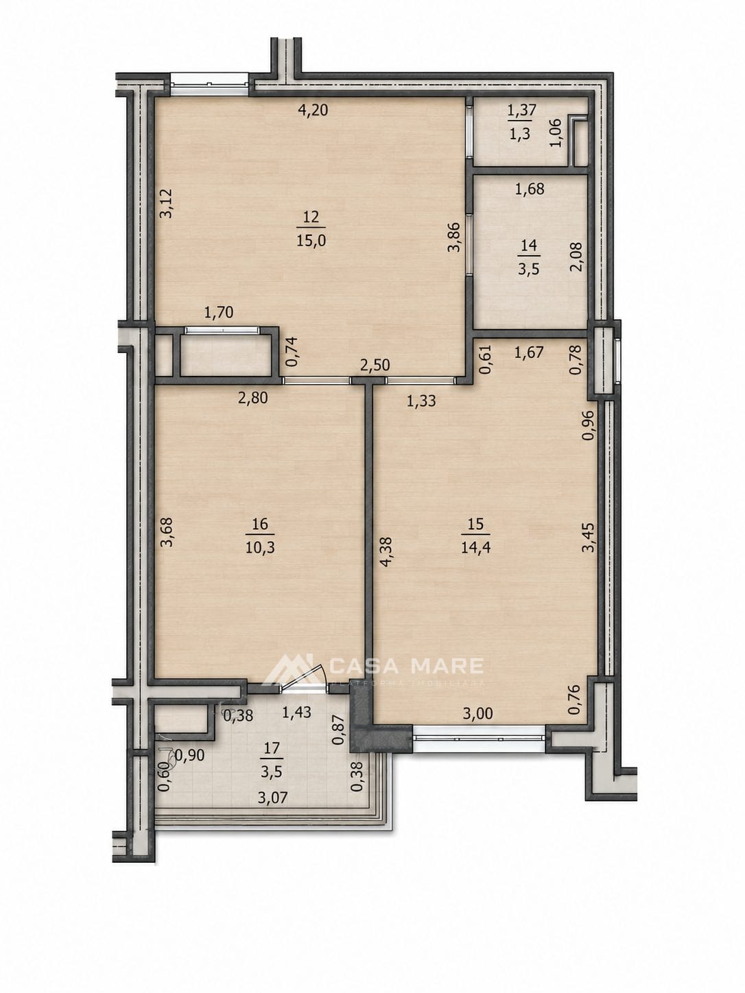 Apartament cu 1 cameră, 48 m², Buiucani, Chișinău 1