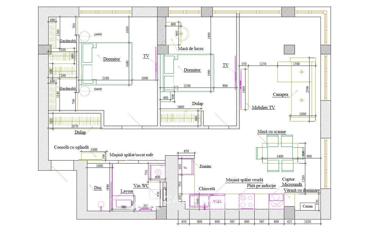 Apartament cu 2 camere, 75 m², Poșta Veche, Chișinău 8