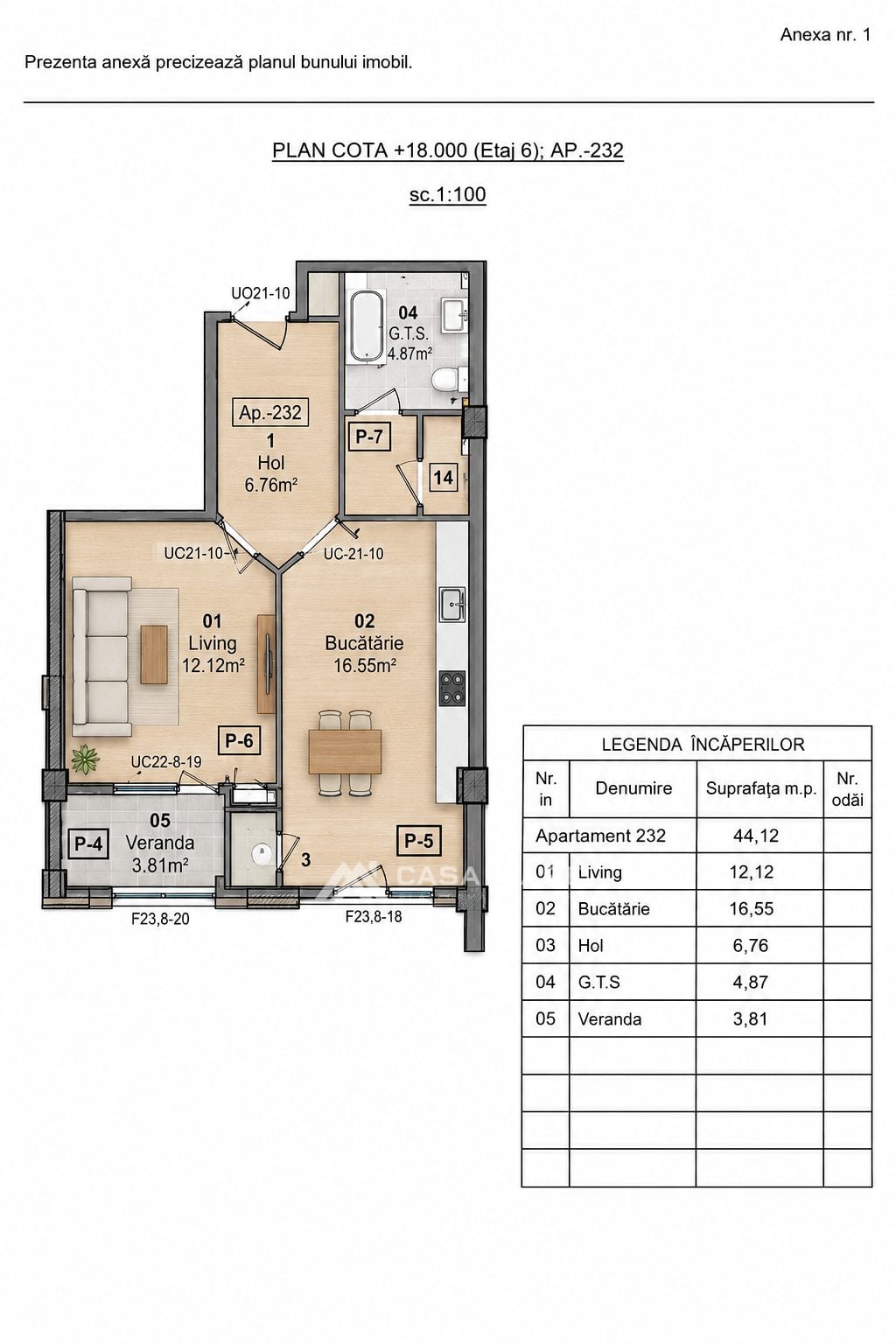 1-комнатная квартира, 45 м², Рышкановка, Кишинёв 2
