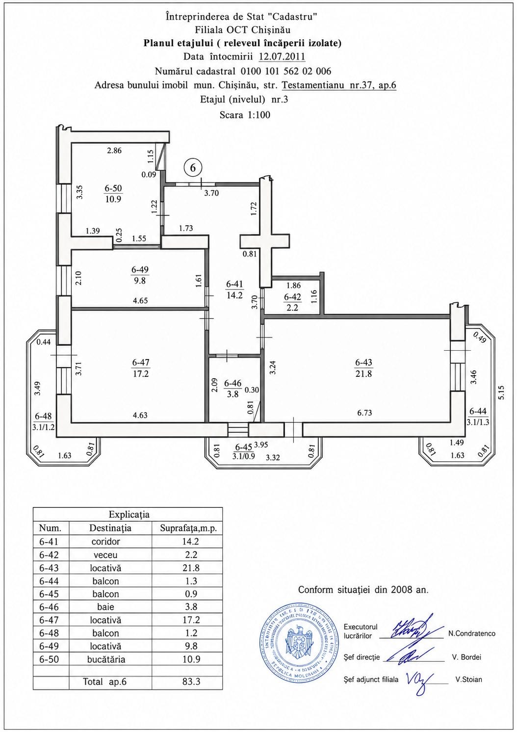 3-комнатная квартира, 90 м², Телецентр, Кишинёв 2