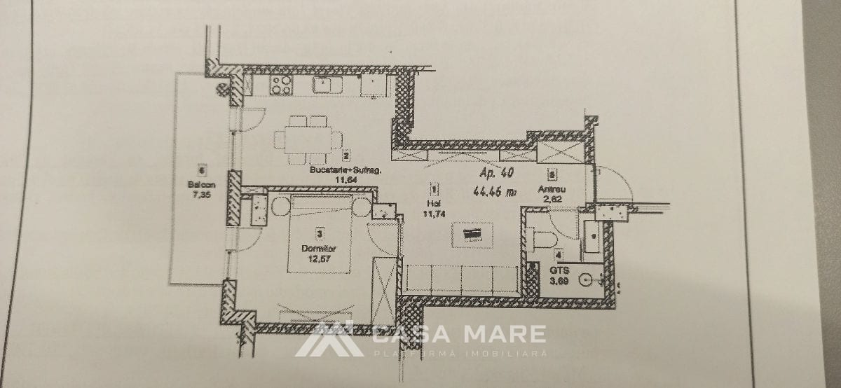 Apartament cu 1 cameră, 45 m², Buiucani, Chișinău 2