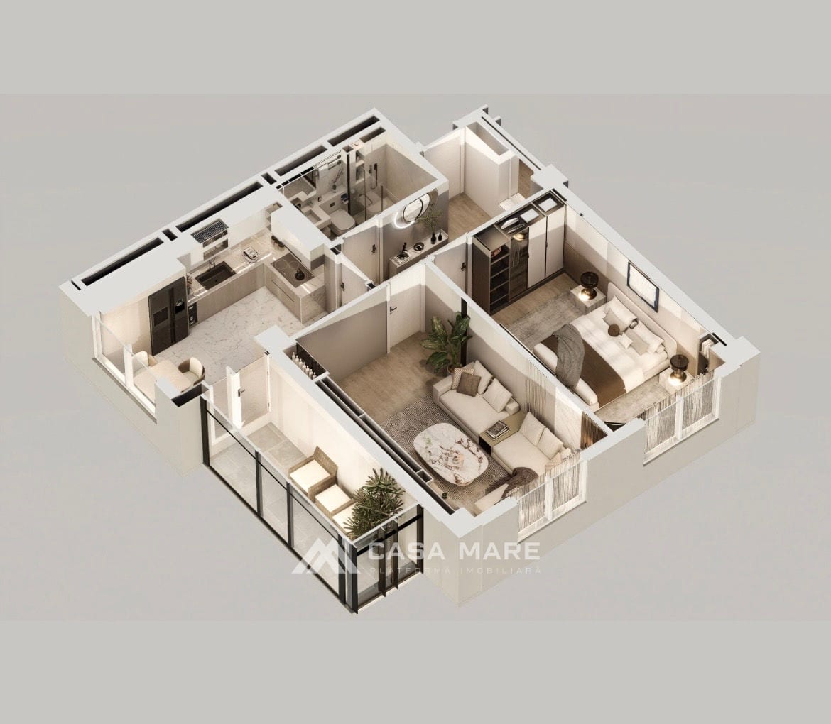 2-комнатная квартира, 60 м², Старая Почта, Кишинёв 3