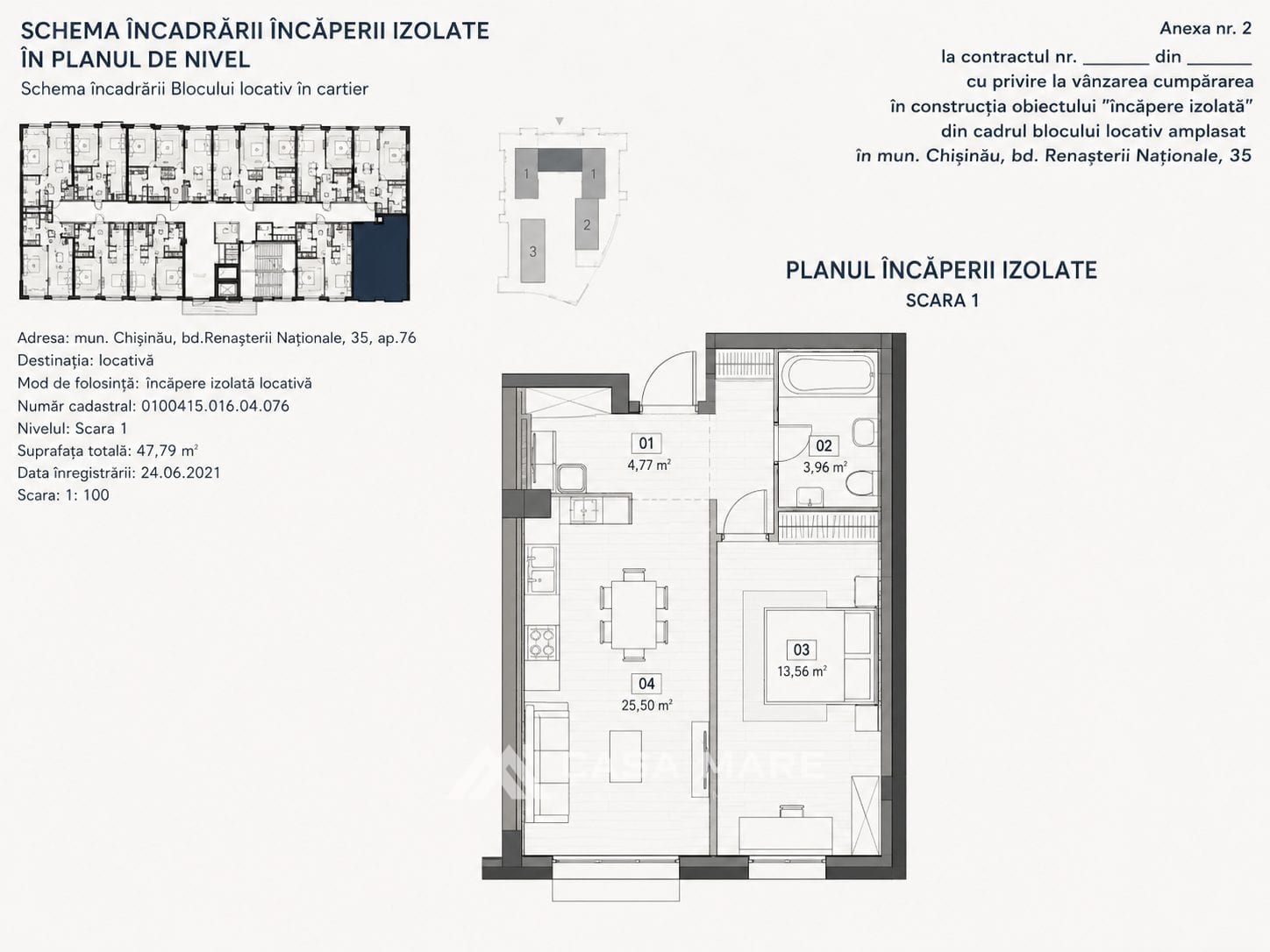 Apartament cu 1 cameră, 48 m², Râșcani, Chișinău 2
