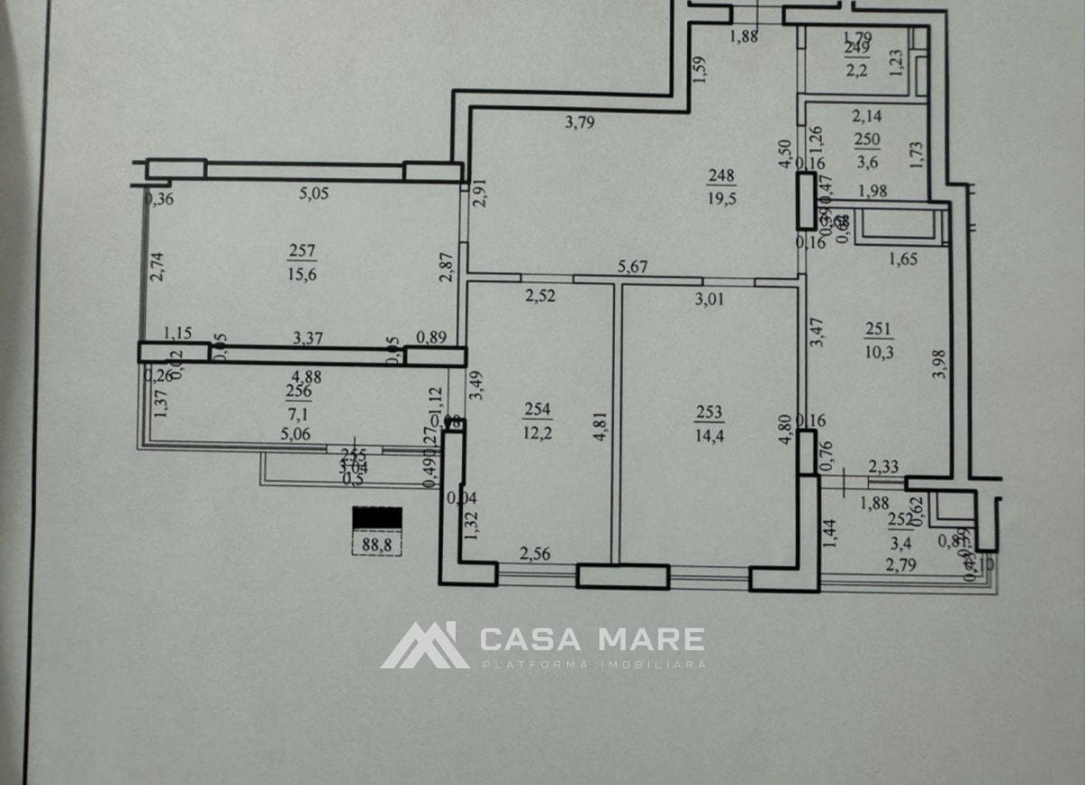 Apartament cu 3 camere, 89 m², Buiucani, Chișinău 15