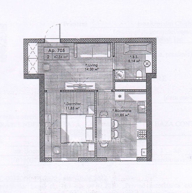Apartament cu 1 cameră, 43 m², Râșcani, Chișinău 2