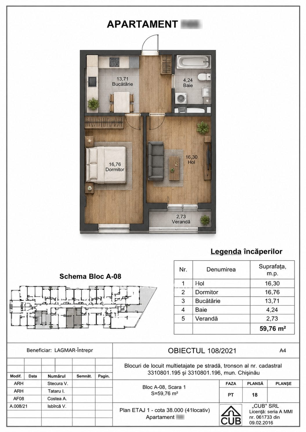 1-комнатная квартира, 50 м², Старая Почта, Кишинёв 2
