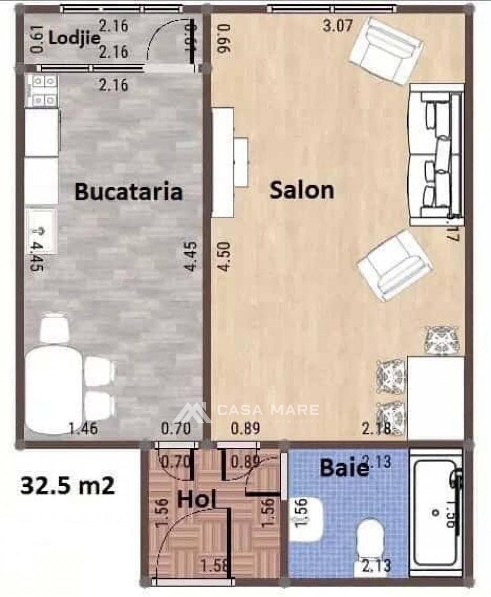 1-комнатная квартира, 33 м², Ботаника, Кишинёв 9