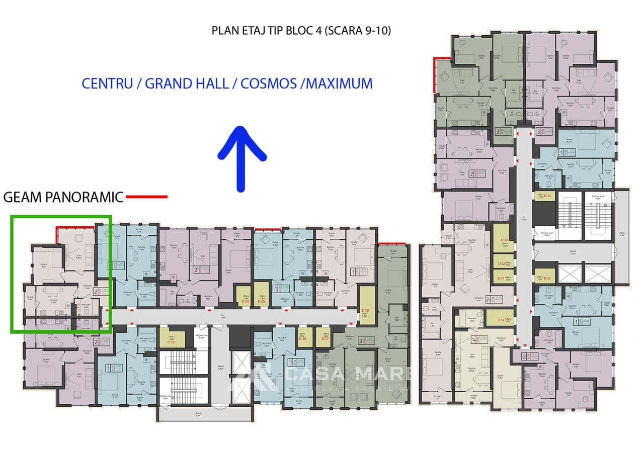 2-комнатная квартира, 54 м², Ботаника, Кишинёв 7