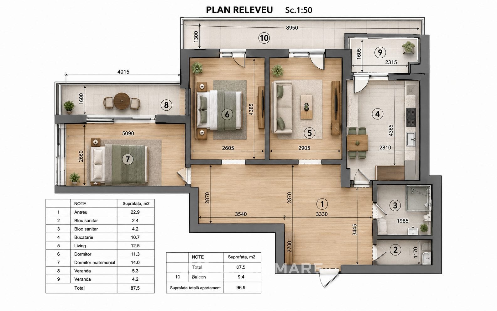 Apartament cu 3 camere, 97 m², Ciocana, Chișinău 2