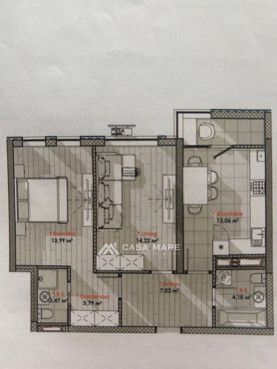 Apartament cu 1 cameră, 62 m², Telecentru, Chișinău 2