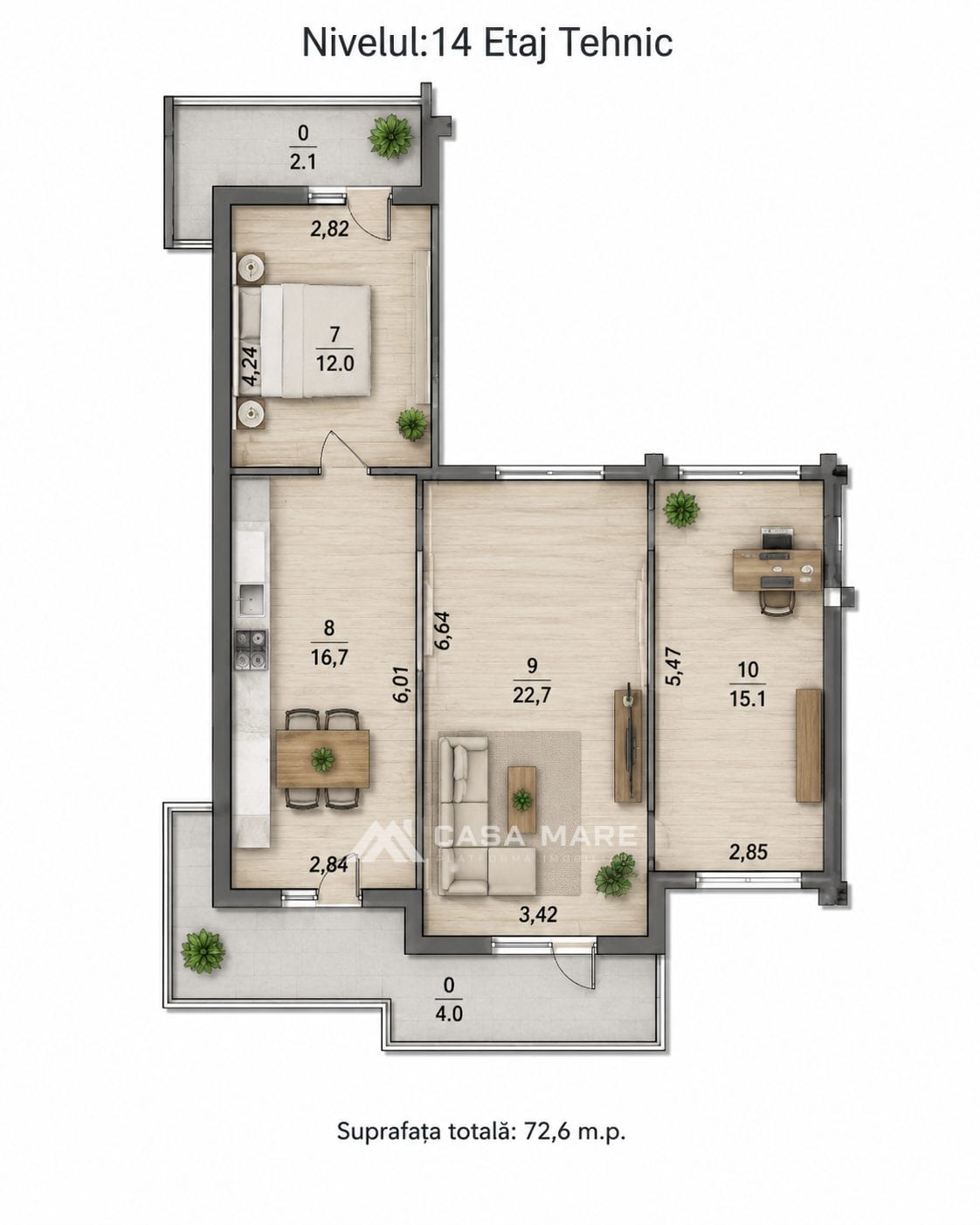 Apartament cu 3 camere, 72 m², Botanica, Chișinău 1