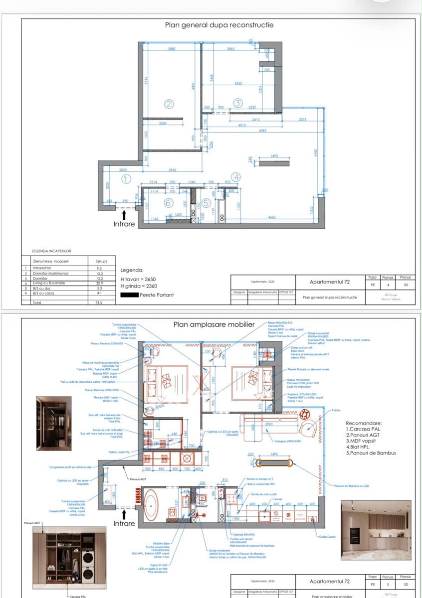 2-комнатная квартира, 73 м², Чеканы, Кишинёв 2