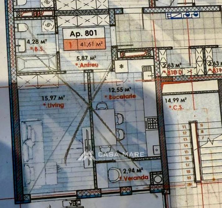 Apartament cu 1 cameră, 42 m², Telecentru, Chișinău 2