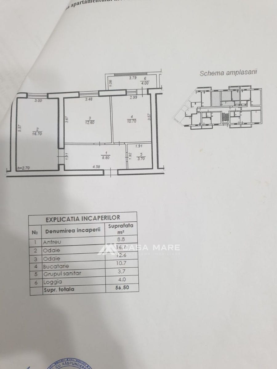 Apartament cu 2 camere, 56 m², Ialoveni 10
