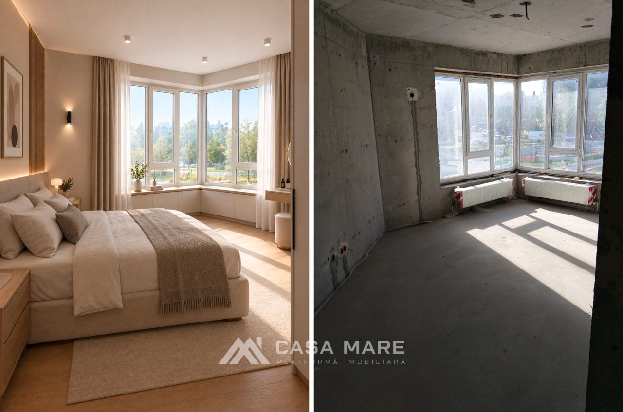 2-комнатная квартира, 68 м², Чеканы, Кишинёв 3