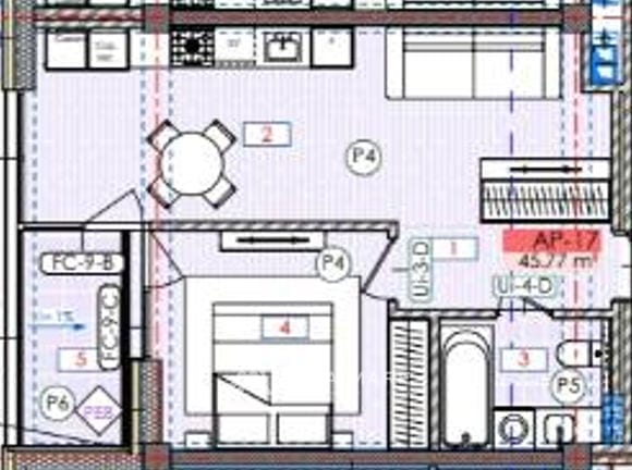 1-комнатная квартира, 48 м², Буюканы, Кишинёв 3