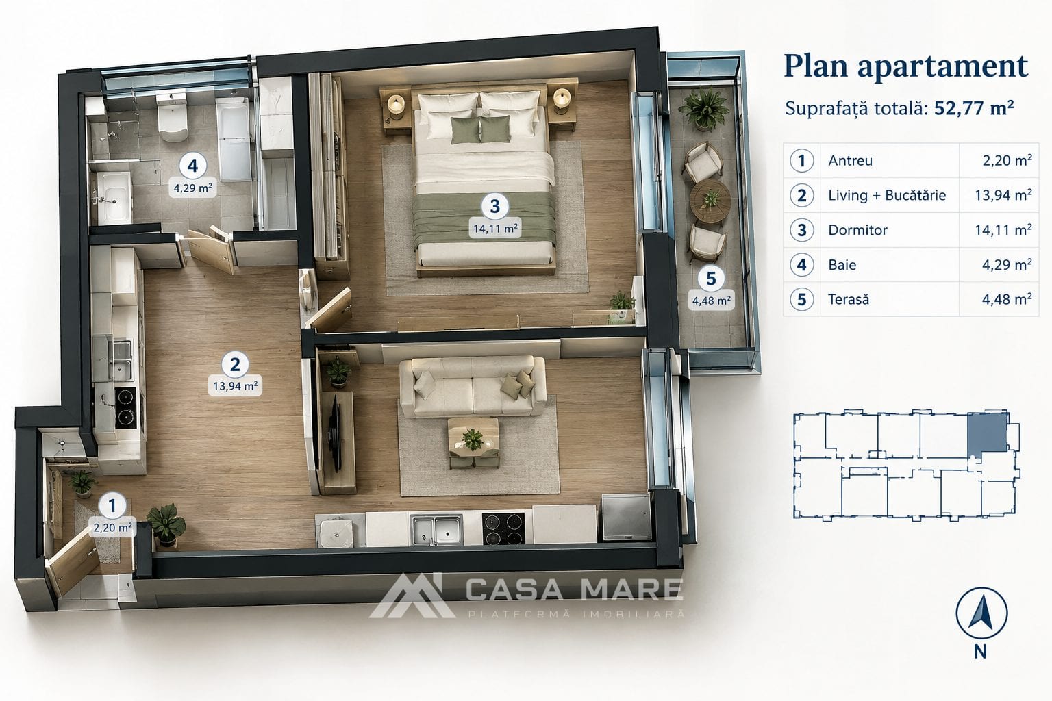 Apartament cu 1 cameră, 50 m², Botanica, Chișinău 1