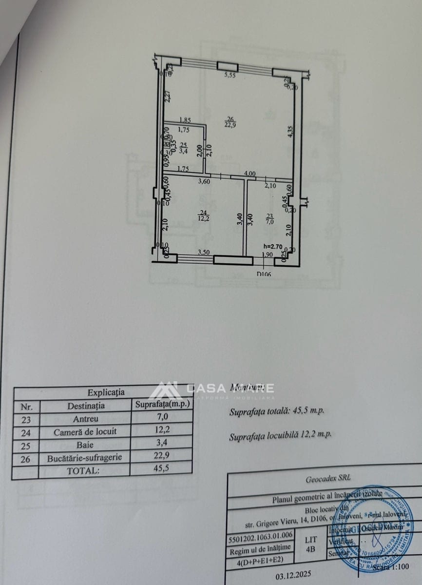 Apartament cu 1 cameră, 45 m², Ialoveni 2