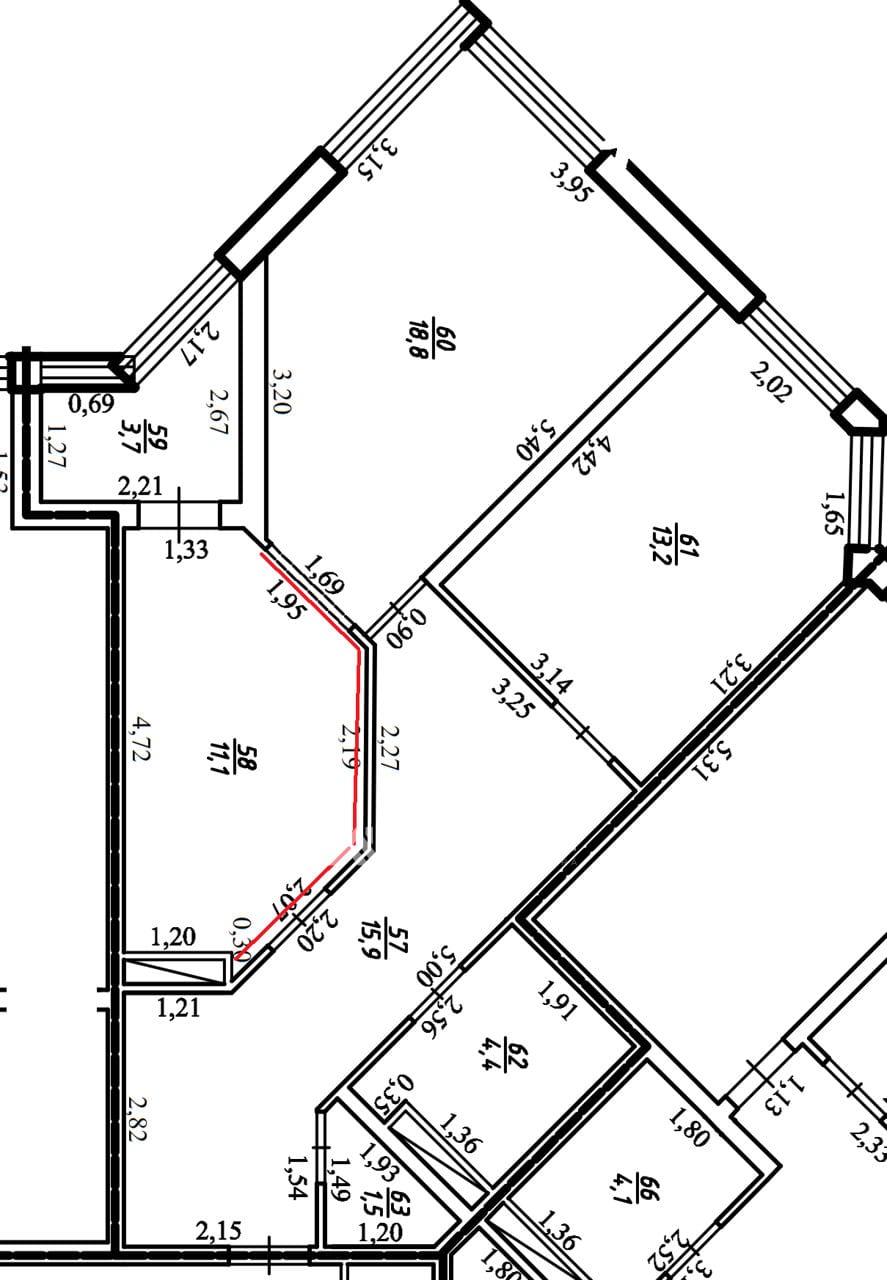 2-комнатная квартира, 68 м², Чеканы, Кишинёв 4