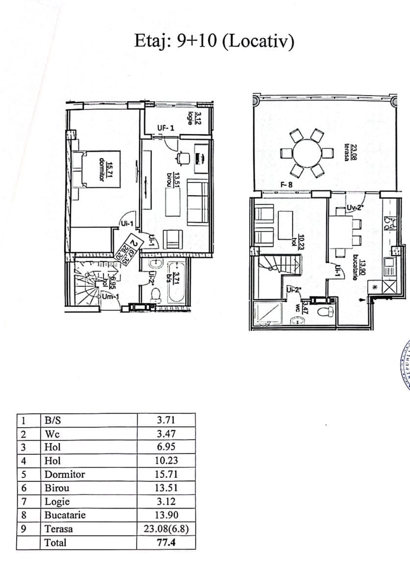 Apartament cu 3 camere, 77 m², Durlești 2