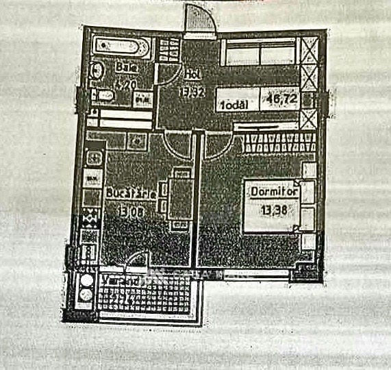 1-комнатная квартира, 47 м², Старая Почта, Кишинёв 2