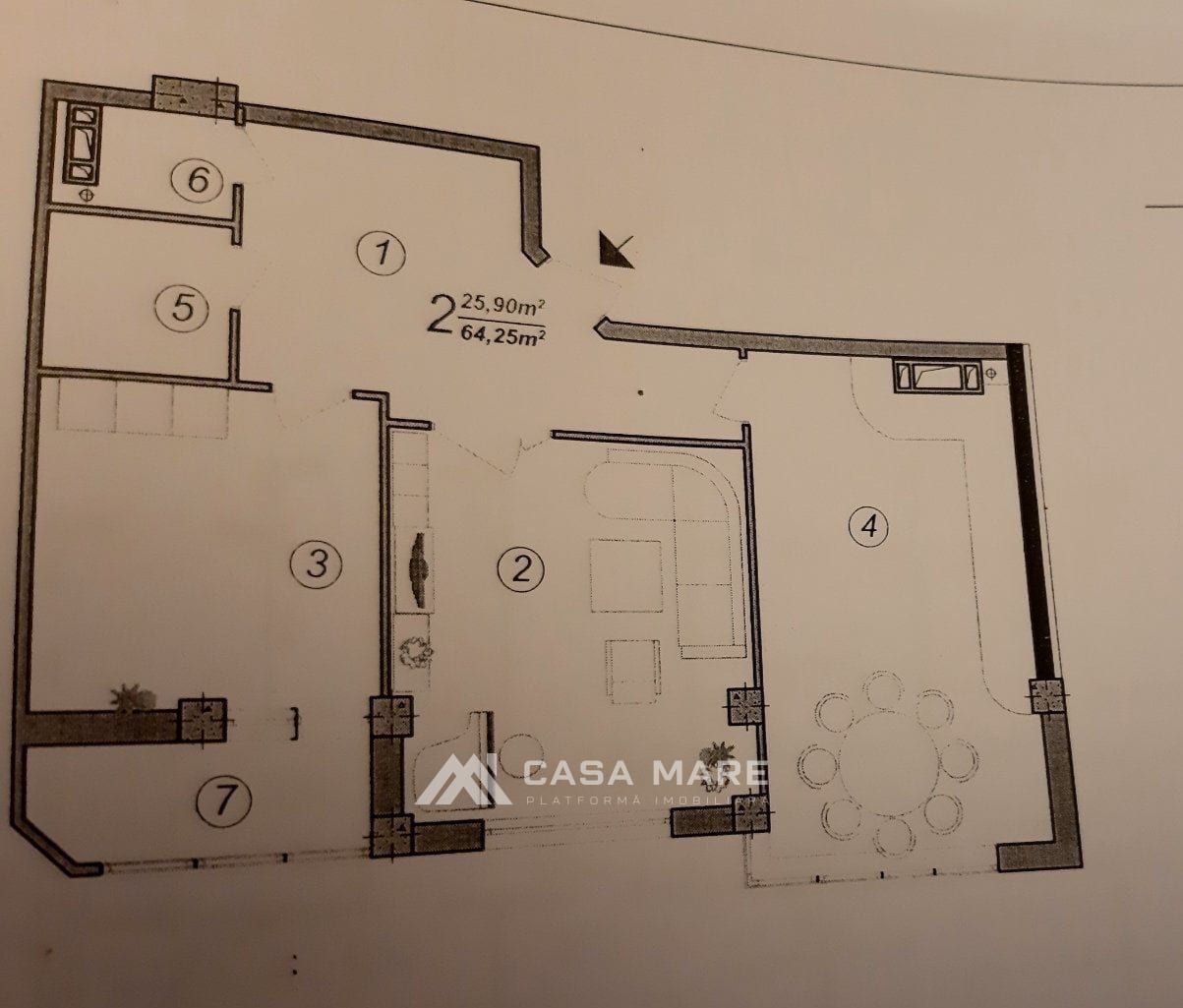 Apartament cu 2 camere, 64 m², Râșcani, Chișinău 2