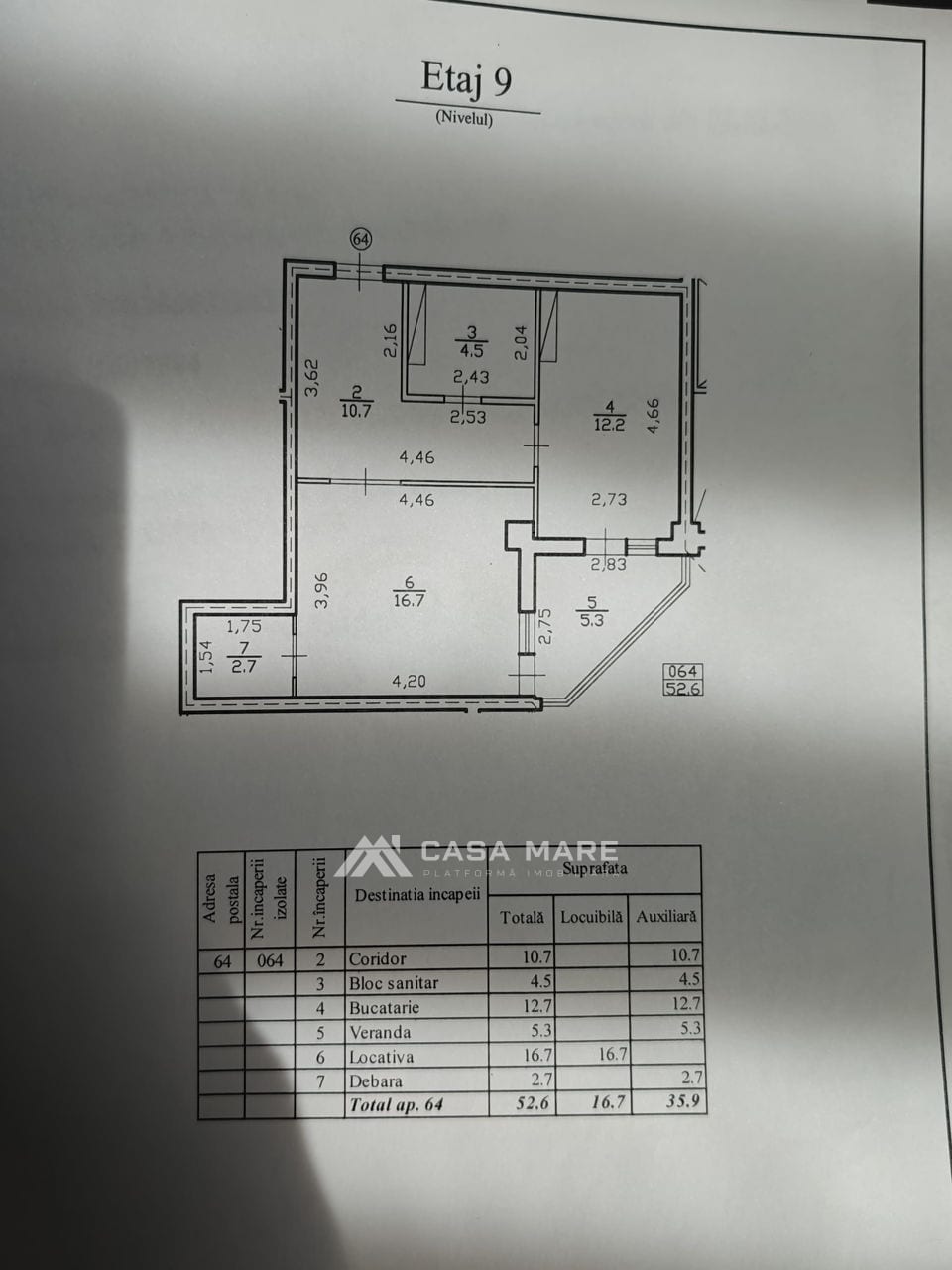 Apartament cu 1 cameră, 53 m², Centru, Chișinău 2