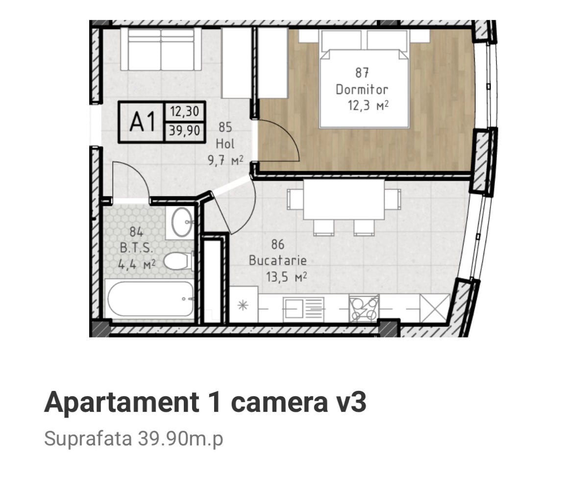 Apartament cu 1 cameră, 40 m², Ialoveni 2