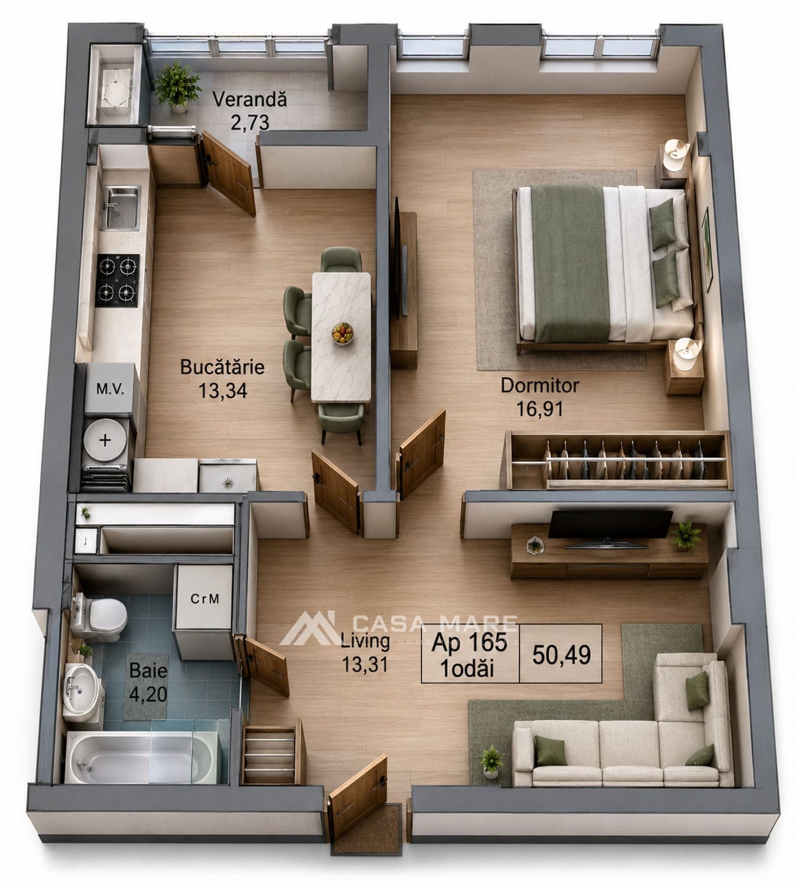2-комнатная квартира, 51 м², Старая Почта, Кишинёв 2
