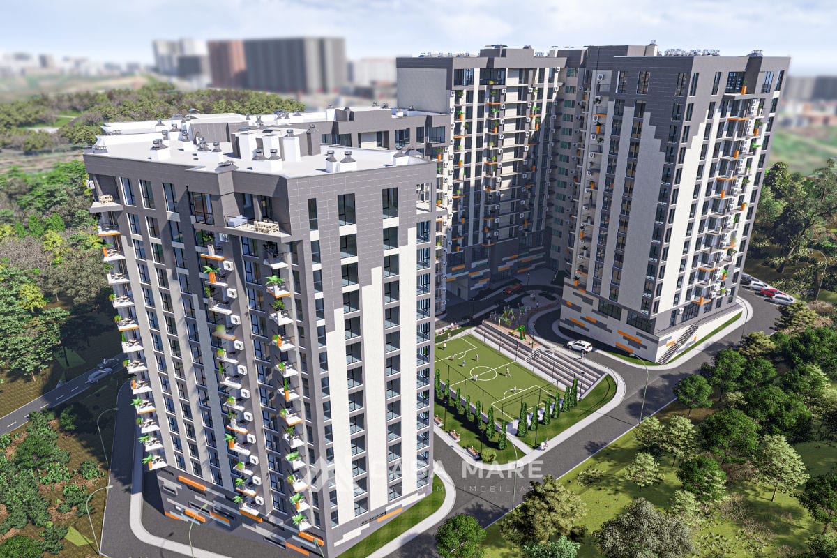 2-комнатная квартира, 70 м², Ботаника, Кишинёв 1