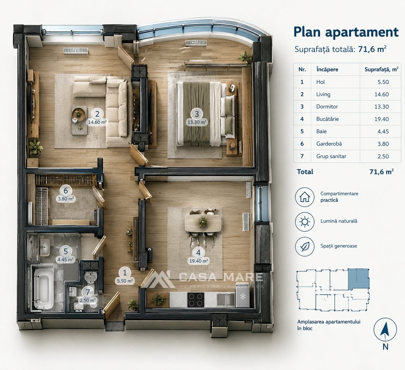 3-комнатная квартира, 95 м², Чеканы, Кишинёв 2