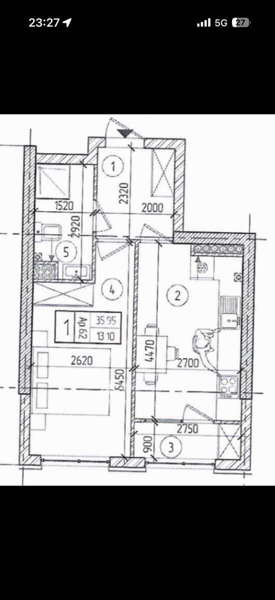 1-комнатная квартира, 37 м², Ботаника, Кишинёв 2