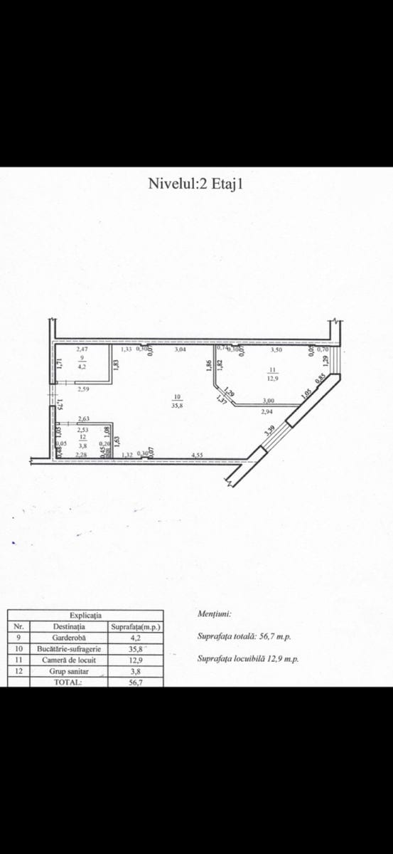 Apartament cu 2 camere, 57 m², Ciorescu 2