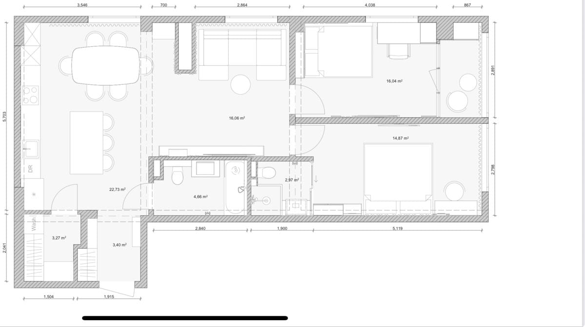 Apartament cu 2 camere, 85 m², Buiucani, Chișinău 2