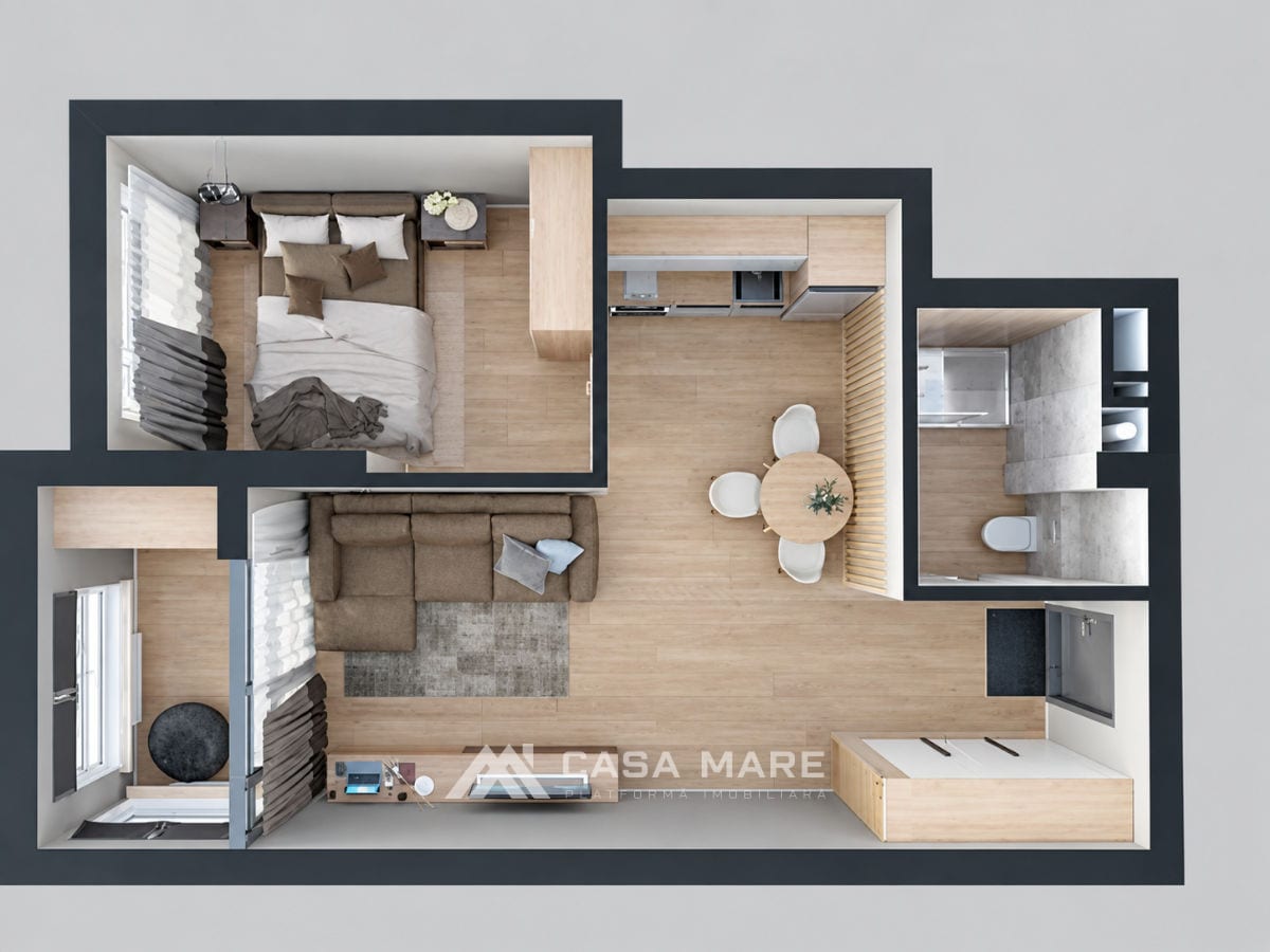 Apartament cu 1 cameră, 45 m², Botanica, Chișinău 2