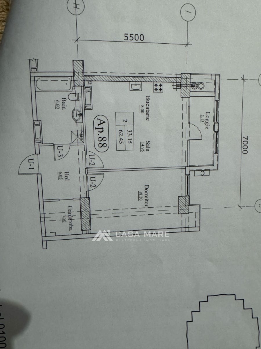 Apartament cu 2 camere, 62 m², Botanica, Chișinău 3