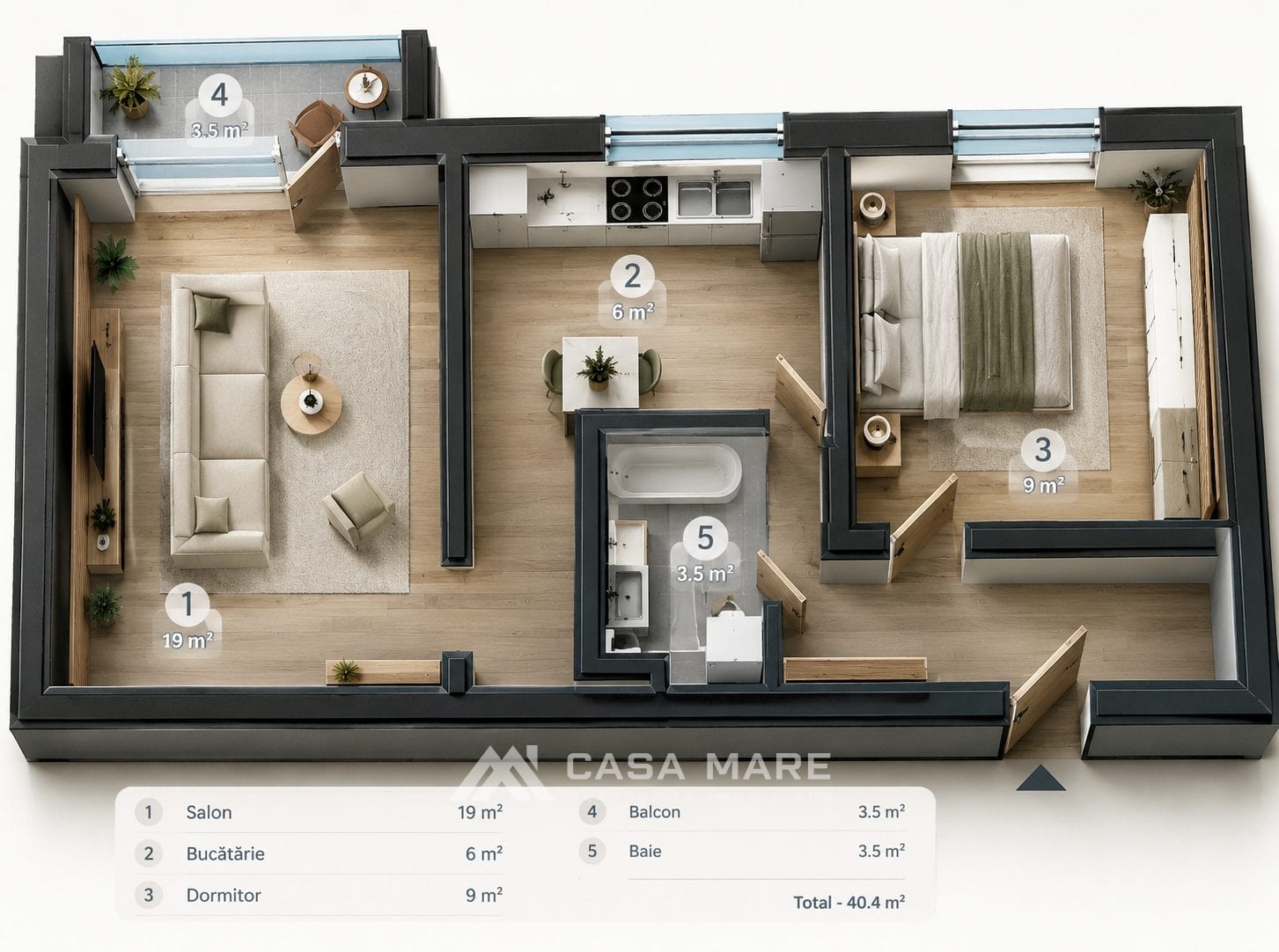 Apartament cu 2 camere, 41 m², Telecentru, Chișinău 1