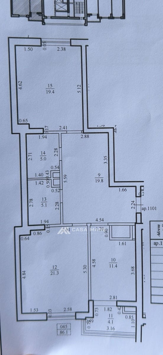Apartament cu 2 camere, 87 m², Buiucani, Chișinău 2